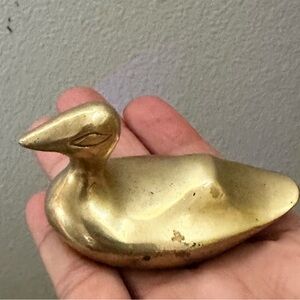 Antique solid brass Duck Paperweight